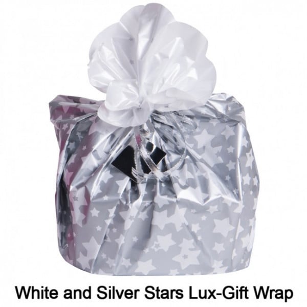 white and silver stars lux gift wrap 15 1 1 11