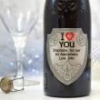 chateauneuf du pape pewter i heart you label detail