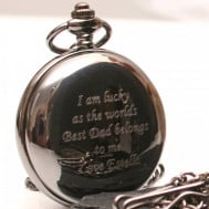 engraved pocket watch black