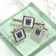 family crest cufflinks with tie clip 2