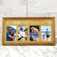 Natural Wood Family Personalised Photo Frame Gift