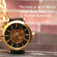 gold body black dial