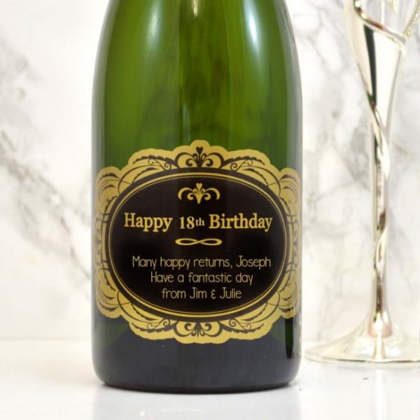happy 18th champagne label 2