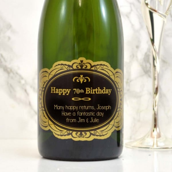 happy 70th champagne label 2
