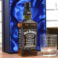 jack daniels 2 glass gift set general message plus bottle