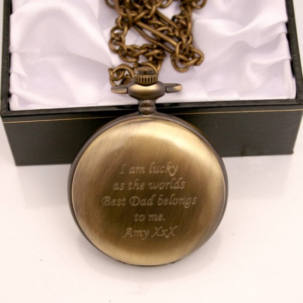 original engraved bronze pocket watch single opening 1