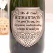 Personalised Mr and Mrs Champagne Wedding Gift Pewter Label