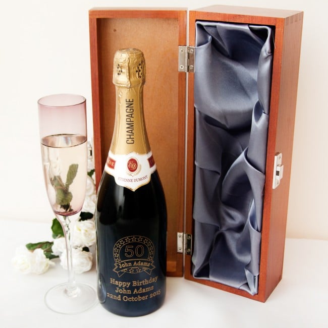 Engraved Champagne Bottle Gift With Exclusive Design