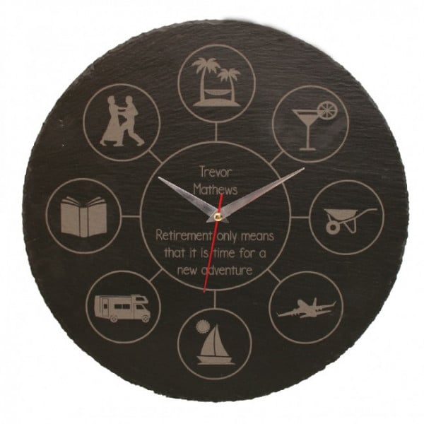 Personalised Slate Clock For Retirement
