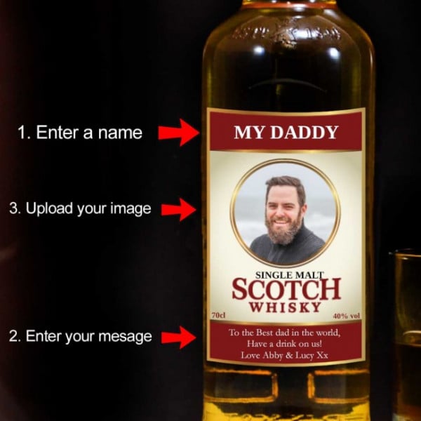 Personalised Single Malt Whisky Fathers Day Gifts With Photo