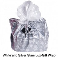 white and silver stars lux gift wrap 13 1 1