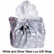white and silver stars lux gift wrap 25