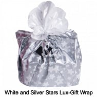 white and silver stars lux gift wrap 4