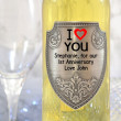 white wine pewter i heart you label detail