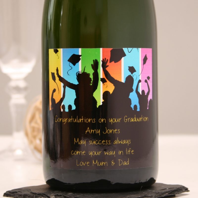 Personalised Graduation Champagne Silhouette Design Gift