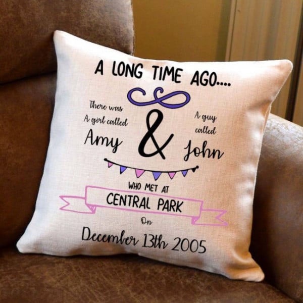 Personalised Our Romantic Story Cushion