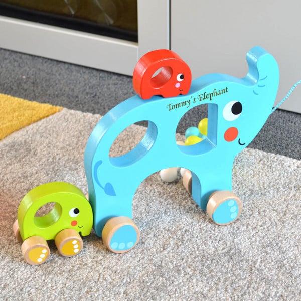 Personalised wooden pull along toy shop