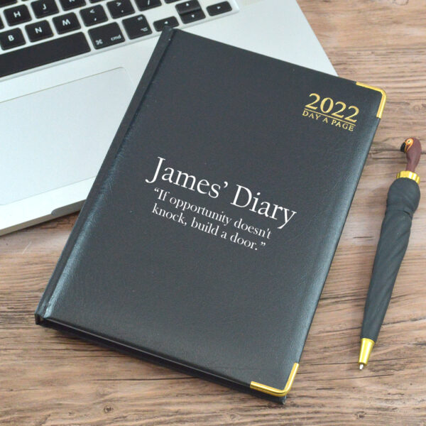 Black A5 Diary Quote copy