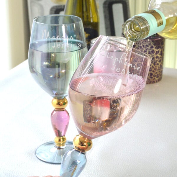 Personalised Wine Glass For Couples