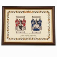 double coat of arms dark gold frame