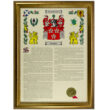 surname history coat arms gold frame