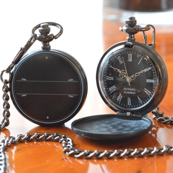 Engraved Pocket Watch with Elegant Monogram and Name