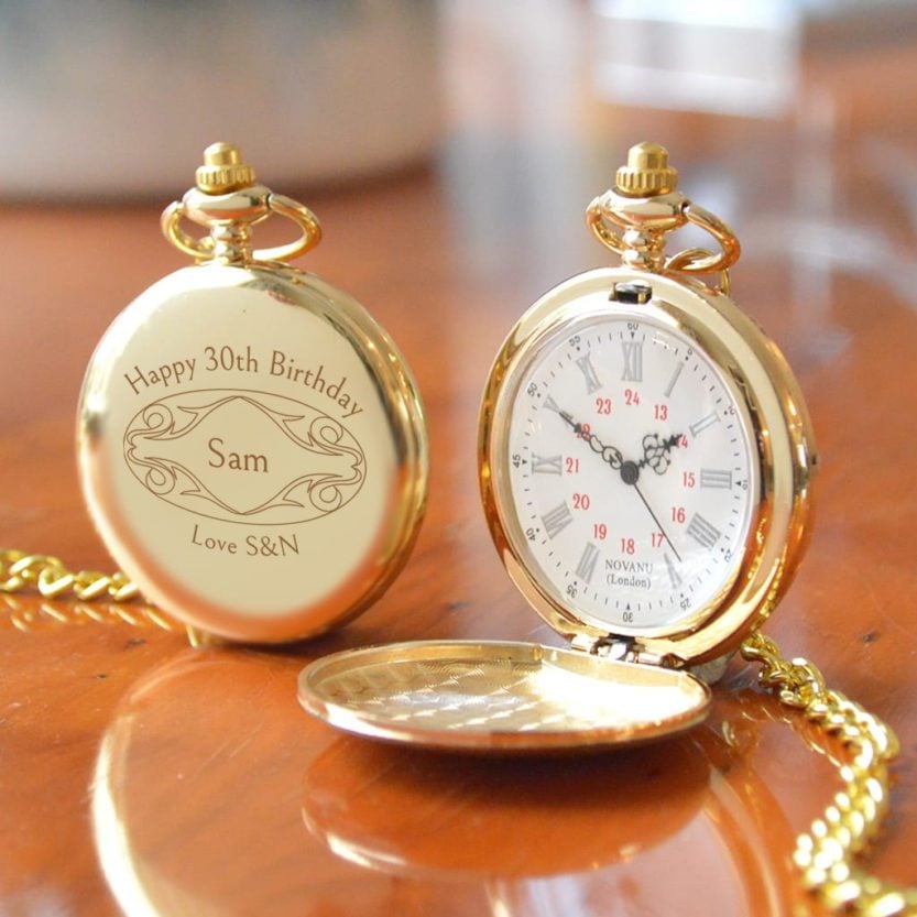 Engraved 30th Birthday Pocket Watch - GiftsOnline4U