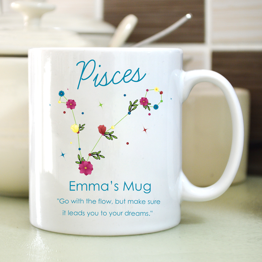Personalised Pisces Design Mug