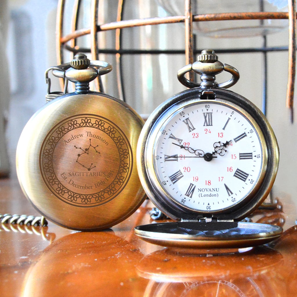 Personalised Sagittarius Ornate Pocket Watch at GiftsOnline4U