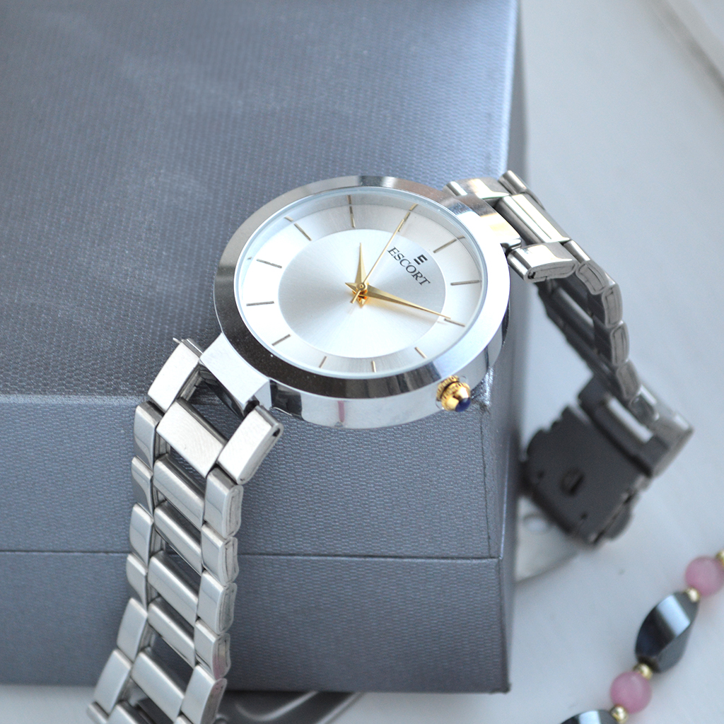 Personalised Engraved Silver Wrist Watch with White Face from GiftsOnline4U