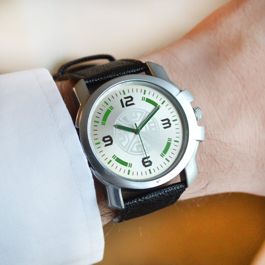 Personalised Engraved Wrist Watch With Green Detailing at GiftsOnline4U