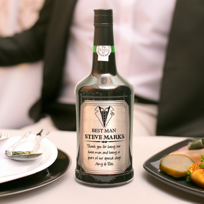Personalised Port Best Man Gift With Handmade Pewter Label from GiftsOnline4U