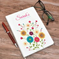 personalised Floral note book